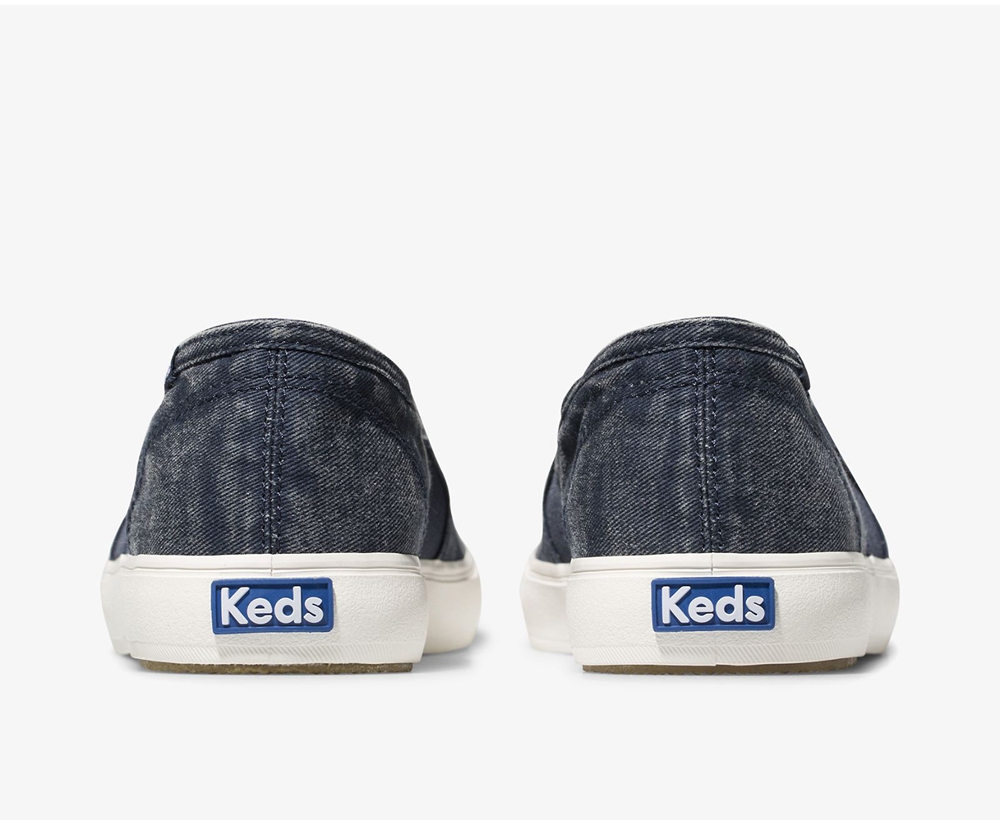 Slip Ons Keds Mujer Azul Marino - Clipper Washed Solids - 316-ASQLGW